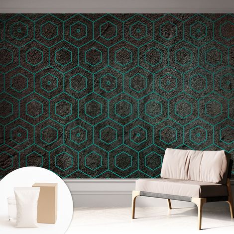 Tapete Vliestapete mit Kleber Wandtapete modern - Tapete mit Motiv - Tapete Schlafzimmer Geometrisches Muster 312x219 cm (1/5)
