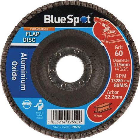 BlueSpot Tools 19692 Sanding Flap Disc 115mm 60 Grit B/S19692 (1/3)