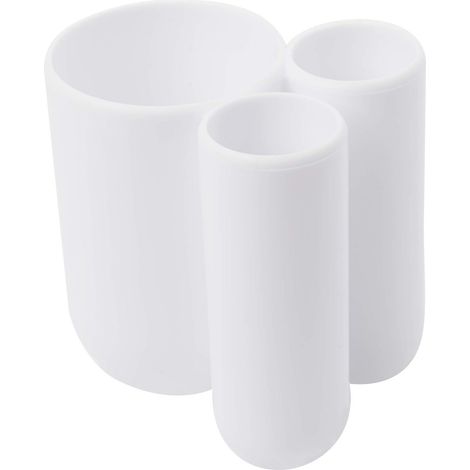 Umbra Touch Portaspazzolini, Bianco, 3 ½ x 3 x 4 inches (1/5)