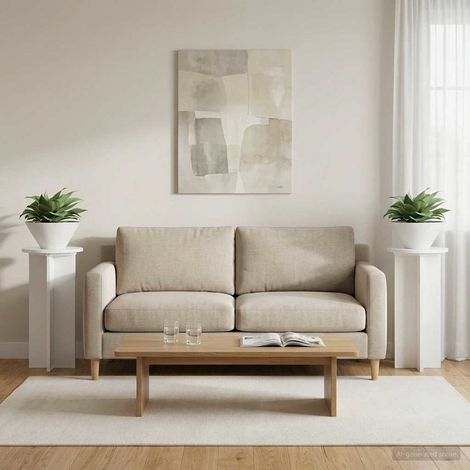 vidaXL Supporto per piante 2 pcs Bianco Lucido 29,5 x 29,5 x 60