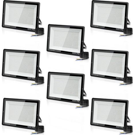 8PCS 400W Projecteur LED Extérieur, Spot LED Exterieur 40000LM Super Lumineux 6500K Blanc Froid Éclairage de Sécurité Extérieur IP66 Imperméable pour Garage Jardin Terrasse Parking (1/5)