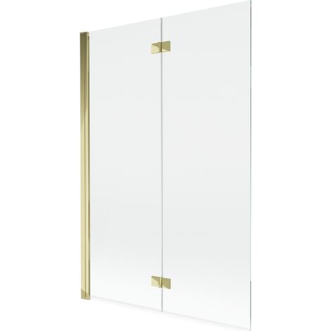 Mexen – Paroi de douche à 2 battants gauche 120 x 150 cm – Verre trempé transparent avec finition dorée – Réglage largeur – 8A91200025000L (1/5)