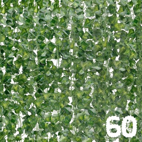 60 pièces Lierre Guirlande Plantes Artificielles, Faux Lierre 126m Artificielle Lierres Plante, Artificiel Guirlande Vigne Décoration pour Cuisine, Jardin, Fête, Mariage, Bureau (1/5)