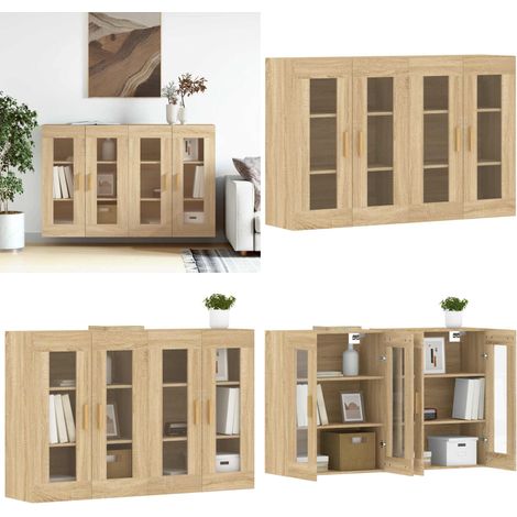 Armoires murales 2 pcs chêne sonoma bois d'ingénierie - Armoire Murale - Meuble De Rangement - Buffet - Étagère Murale - Décoration Intérieure - Home & Living (1/5)