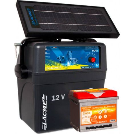 Lacme – Electrificateur solaire 7.2W – Panneau solaire pour clôtures de moyenne et longue portée – Secur Solis – Compatible tous types d’animaux