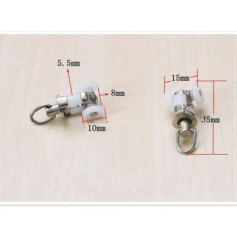 Galets de rail (9 pièces), rail de rideau en aluminium – Accessoires spéciaux pour rail carré petit (1/3)