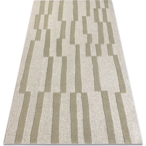FLUX 461.109.SA401 wool carpet OSTA - Geometric, structural, loft grey / green green 160x230 cm