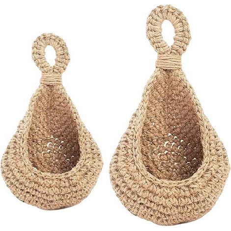 2 Panier de rangement, Jute, suspendu, ventilation naturelle, cuisine, stockage légumes fruits (1/5)