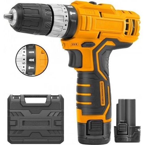 Trade Shop - LITHIUM-AKKU-BOHRSCHRAUBER HAMMERFUNKTION 12V DOPPELAKKU - (1/2)