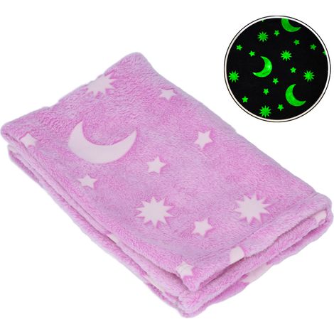 Phosphoreszierende, doppelseitige Flanelldecke, Leuchtdecke, fluoreszierende Decke, Sommerdecke für Klimaanlagen, Kinderdecke, lila. (1/5)