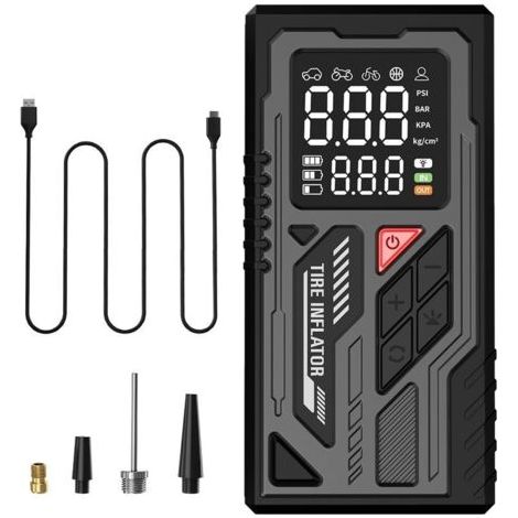 Gonfleur Pneus Voiture sans Fil, 150PSI Gonfleur Electrique , Inflation Rapide Compresseur À Air Portatif, Compresseur Voiture pour Pneus, Autres Gonflables (1/2)