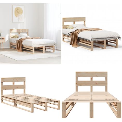 vidaXL Cadre de lit sans matelas 90x200 cm bois de pin massif (1/5)