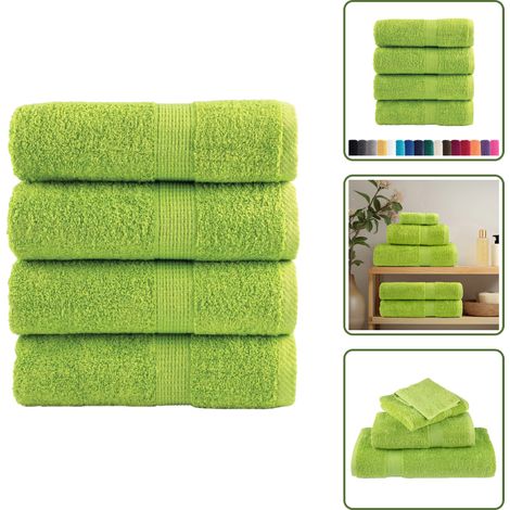 The Living Store Premium-Gästetücher SOLUND 4 Stk. Apfelgrün 30x50 cm 600 g/m² - Baumwolltuch (1/5)