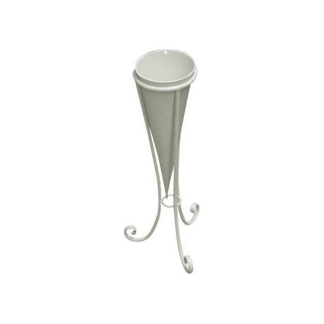 Cono porta vaso ferro bianco, Ø16x44 cm (kit da 3)