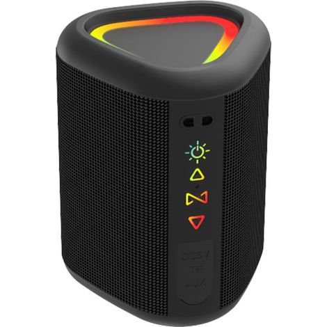 Altoparlante portatile wireless Bluetooth con luce LED, Bluetooth 5.3, suono surround stereo, impermeabile IPX6, ideale per viaggi, sport, feste e ciclismo.