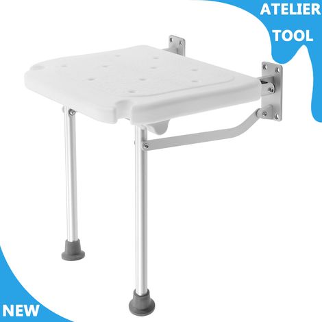 ATELIER Siège de douche pliant Chaise de bain montée au mur Tabouret de douche Siège de douche pliant pour personnes âgées, enceintes (1/5)