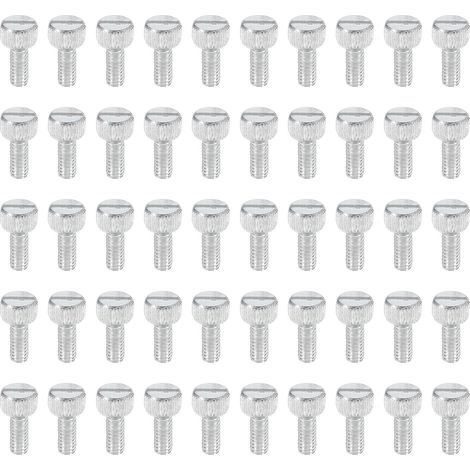 8-32x10mm Vis Moletée pour Luminaire, 50Pcs Boulons Plats Métal, Fixations, Vis à Fente, Vis à Oreilles pour Éclairage, Meubles, Électronique et Mécanique, Ton Zinc 8mm (1/5)