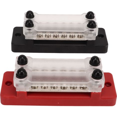 Bloc de distribution d'alimentation à bornes en acier inoxydable pour voiture, bateau, marine, 150 A, 300 V, noir et rouge (1/5)