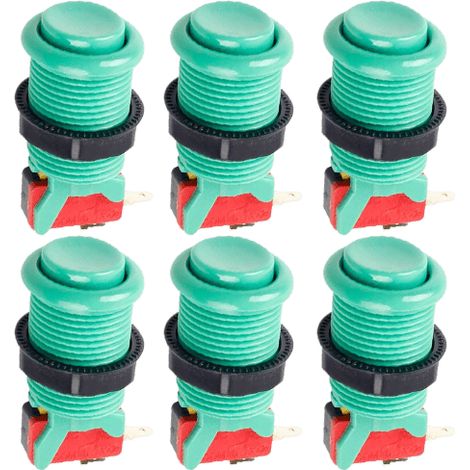 Boton americano arcade con microinterruptor (6 uds)  Verde (1/4)