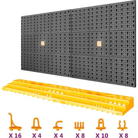 vidaXL Panel de herramientas 500x1000 mm 50 ganchos PP (1/2)