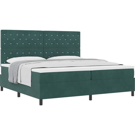 Maison Exclusive - Boxspringbett mit Matratze Dunkelgrün 200 x 20
