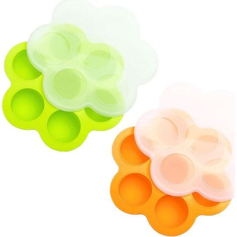 Lot de 2 Plateaux de Congélation pour Aliments pour Bébés avec Couvercles, Plateau en Silicone pour Aliments aux Fruits pour Bébés, Conteneur de Stockage pour Aliments pour Bébés (1/4)