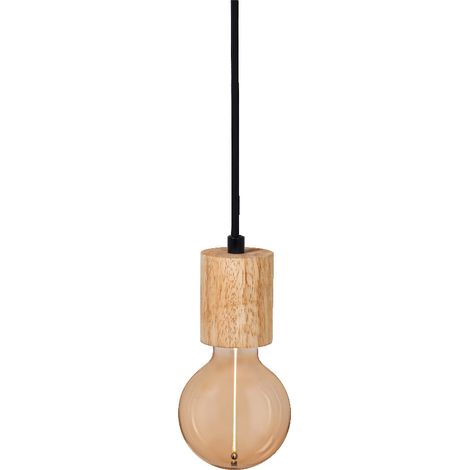 LEDVANCE - 1906 suspension vintage E27 Cylindre bois (1/5)