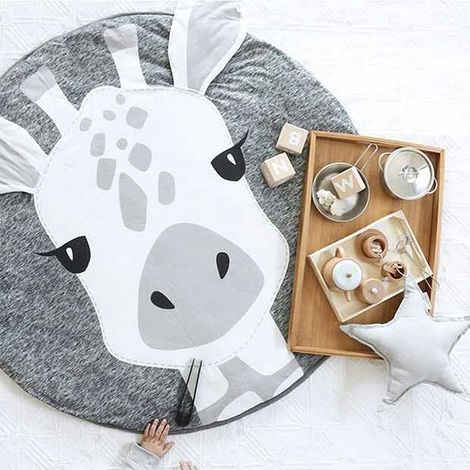 Tapis de jeu/d'éveil pour enfants en pur coton avec motifs d'animaux de dessins animés (1/5)