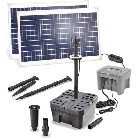esotec Solar Teichfilter-Set Profi 70/2800 LED LIFEPO4 Akku Wasserspiel 100955