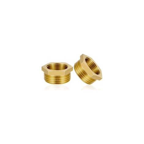 2 Pièces Réducteur en Laiton Adaptateur, 1/2 "Femelle à 3/4" Mâle Filetage en Laiton Douille Hexagonale Connecteur de Réduction, Réducteur Femelle Mâle, pour la Conversion de Tuyau (1/5)