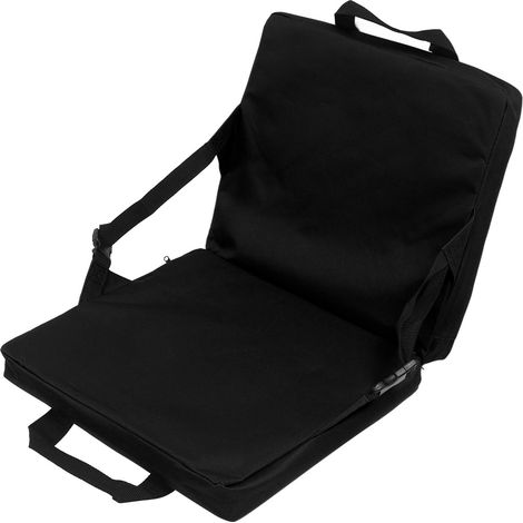 Coussin de chaise extérieur rembourré épais anti-taches, dossier confortable pour stade, plage et plein air, noir (1/5)