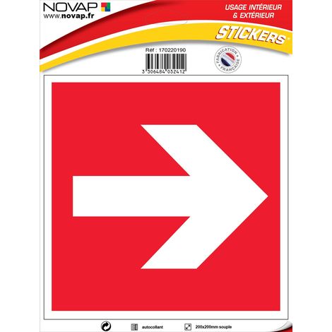 Panneau Flèche rouge - Vinyle adhésif 200x200mm - 4032412