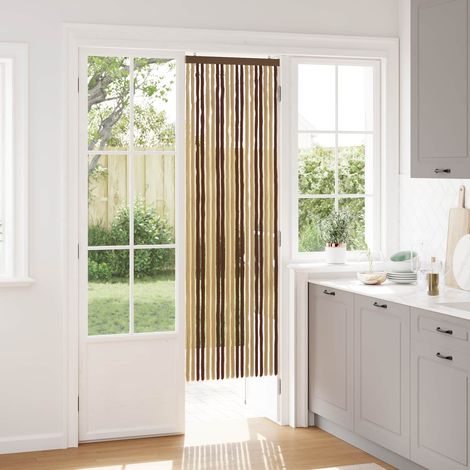 vidaXL Rideau anti-insectes en chenille Marron et beige 56 x 185 cm (1/5)
