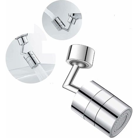 720 Degrés Aérateur de Robinet, Pivotant Tête de Robinet de Cuisine 2 Modes Réglable Douche Tête Filtre Pulvérisateur Pour Cuisine Salle De Bain (1/5)