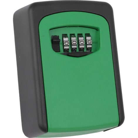 Coffre-fort étanche à clé, grande capacité, à fixer au mur, avec serrure à combinaison, pour intérieur et extérieur, vert (1/5)