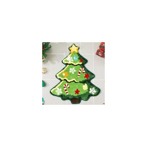 Tapis de bain sapin de Noël pour salon, tapis vert absorbant et lavable, tapis de douche antidérapant, tapis de porte de Noël doux, épais et durable pour la baignoire, décoration de Noël A (4060cm)