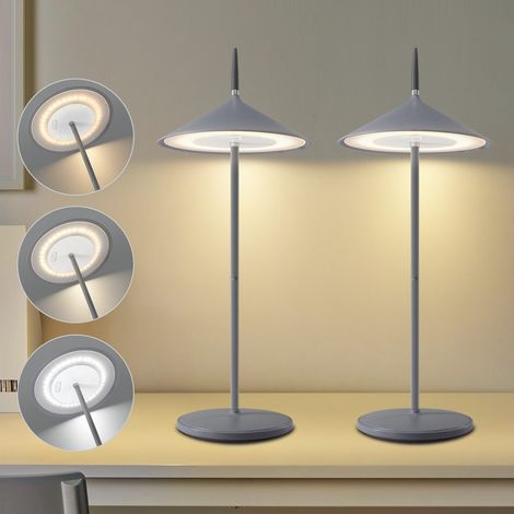 GBLY Lampada da tavolo senza fili , luce notturna a batteria - Set di 2 lampade da tavolo a LED ricaricabili da 1800 mAh, dimmerabili al tocco, nere, moderne, IP44 impermeabile, USB