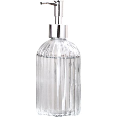 Distributeur De Savon En Verre - Bouteille Transparente À Pompe Réutilisable 400 ml - Pour Salle De Bain Cuisine Bureau (1/5)