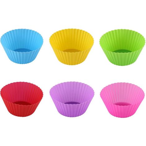 Moules à cupcakes en silicone Jikaixiang, réutilisables, résistants aux hautes températures, de qualité alimentaire, parfaits pour les passionnés de pâtisserie. (1/5)