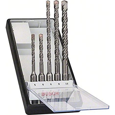 Bosch Professional Set da 5 Pezzi di punte per martelli perforatori Robust Line SDS plus-5, per calcestruzzo, accessorio per martello perforatore (1/4)