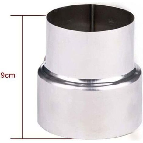 Réducteur de conduit de cheminée - Acier inoxydable - Adaptateur de cheminée - Diamètre 90-80 mm (1/4)