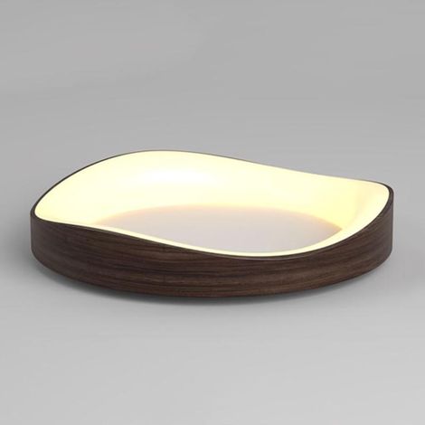 Recessed designer wooden ceiling light for bedroom, with remote control, suitable for living room, dining room, office, entryway and hallway (1/4)