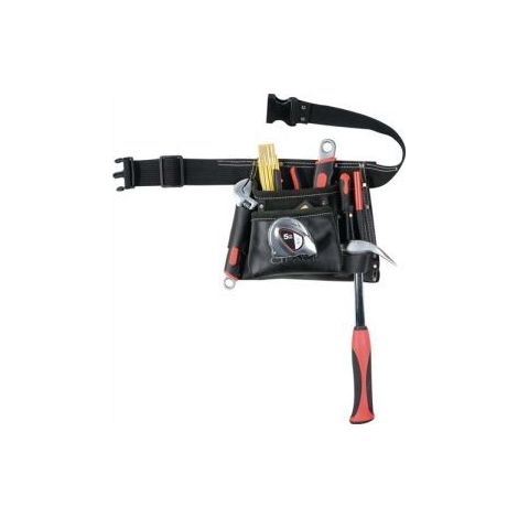 TOOLVIZION QP Werkzeugtasche inkl. Gürtel, Spalt Veloursleder schwarz (1/2)