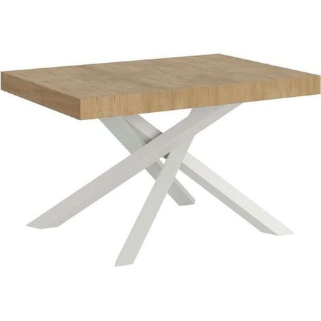 Tavolo allungabile 120/224x90 cm Volantis Premium quercia natura gambe bianche (1/3)