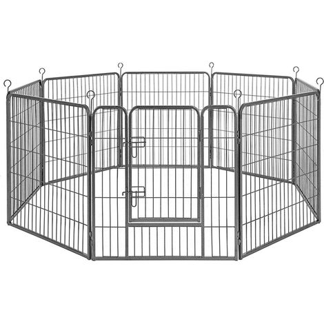 Box per cani cuccioli e altri animali domestici 8 pannelli 80 x 80 cm nero 120006328