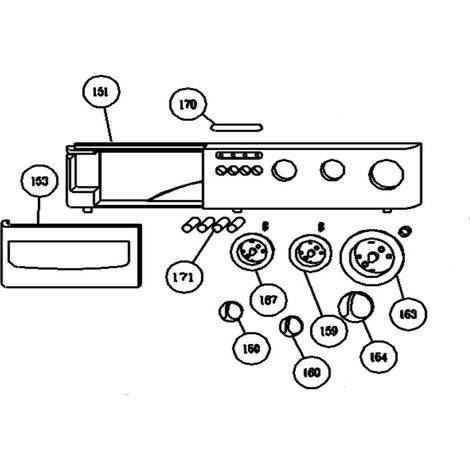 FACADE LL BAC PRODUIT REP 153 POUR LAVE LINGE BLUESKY - 34160