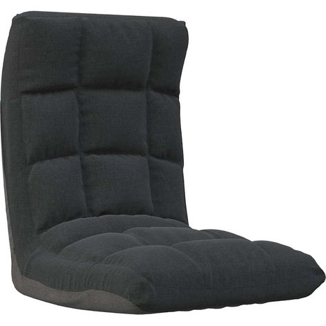vidaXL Silla de suelo plegable de tela negra (1/2)