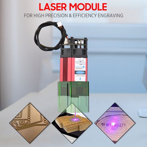 Ortviai Module Laser 30 W Bleu 450 nm pour Gravure et Découpe, Tête à Focale Fixe 12,6 mm, avec Couvercle de Protection