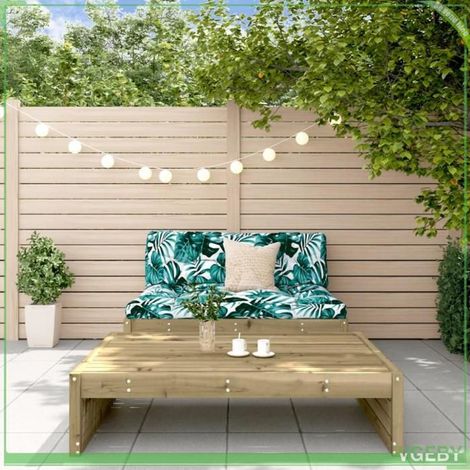 Salon de jardin - FAFEICY - Avec motif de feuille - Bois de pin imprégné - Design modulaire - Coussins rembourrés (1/5)