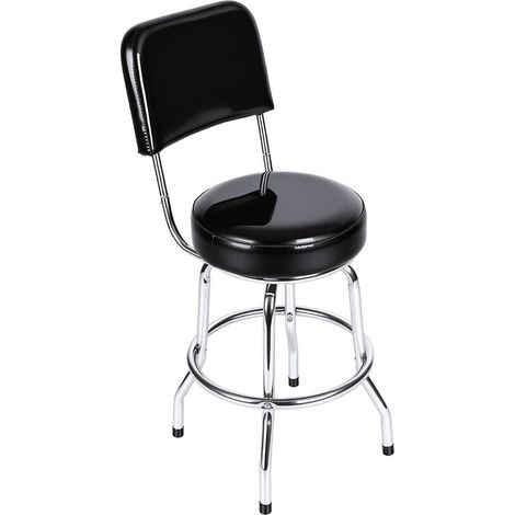 Professioneller Gitarrenhocker – Barhocker mit Rückenlehne, 360°-Drehfunktion, Kunstleder + Polsterung aus hochdichtem Schaumstoff, verstärktes Edelstahlrohr, 36 × 36 × 98 cm (1/5)